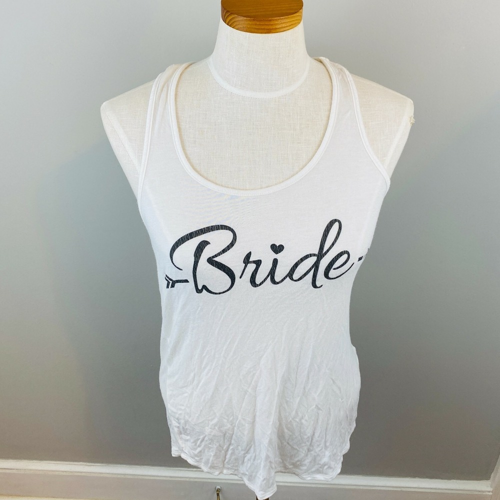 Bridal Tank Top‎ Francescas Alya  Womens XS White Racerback Wedding Bride